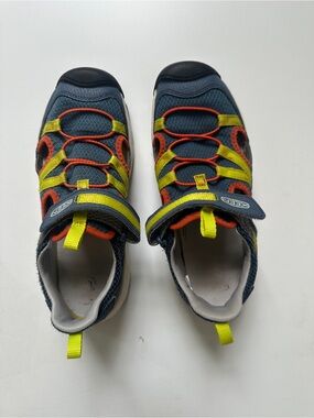 Keen Kids Navy Sandals with Yellow and Orange Accents